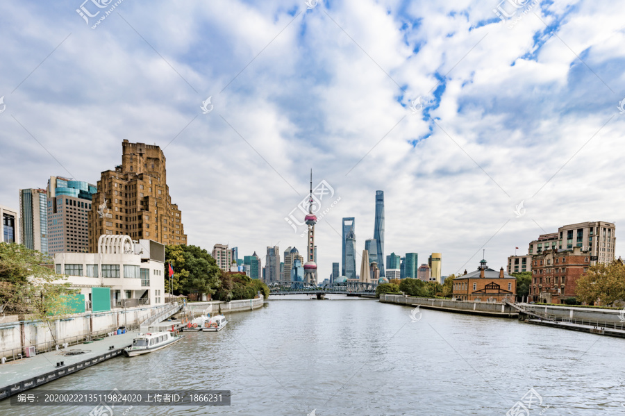 上海城市天际线和历史建筑