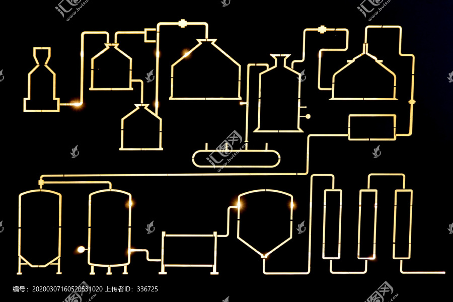 啤酒酿酒工艺LED灯流程示意