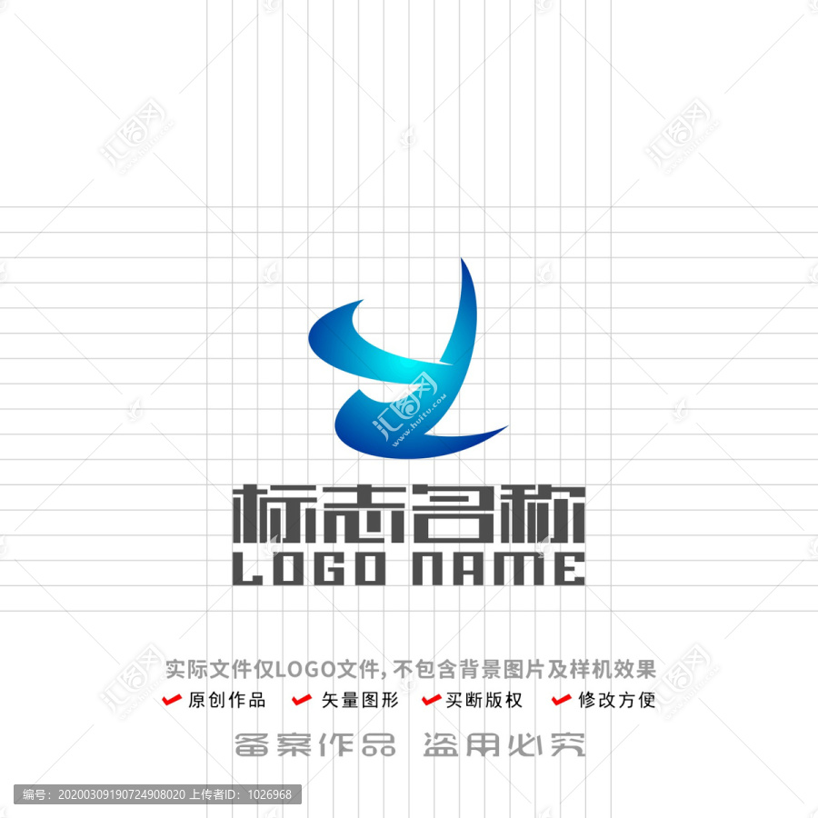 ZY字母YZ标志飞鸟logo