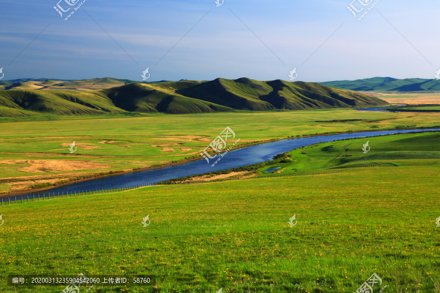 呼伦贝尔草原河湾风景