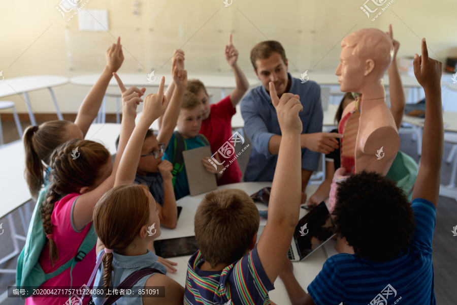 国外小学生们课堂学习