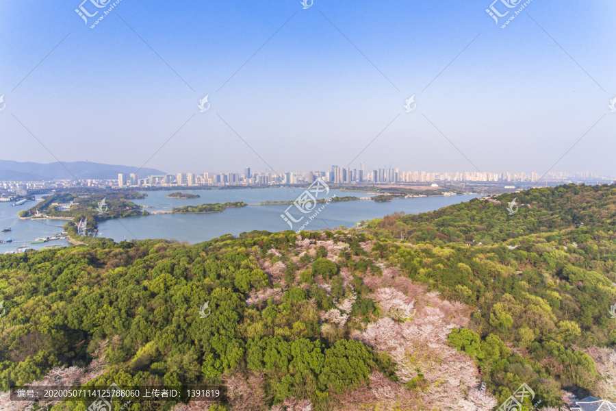 航拍太湖鼋头渚风景区