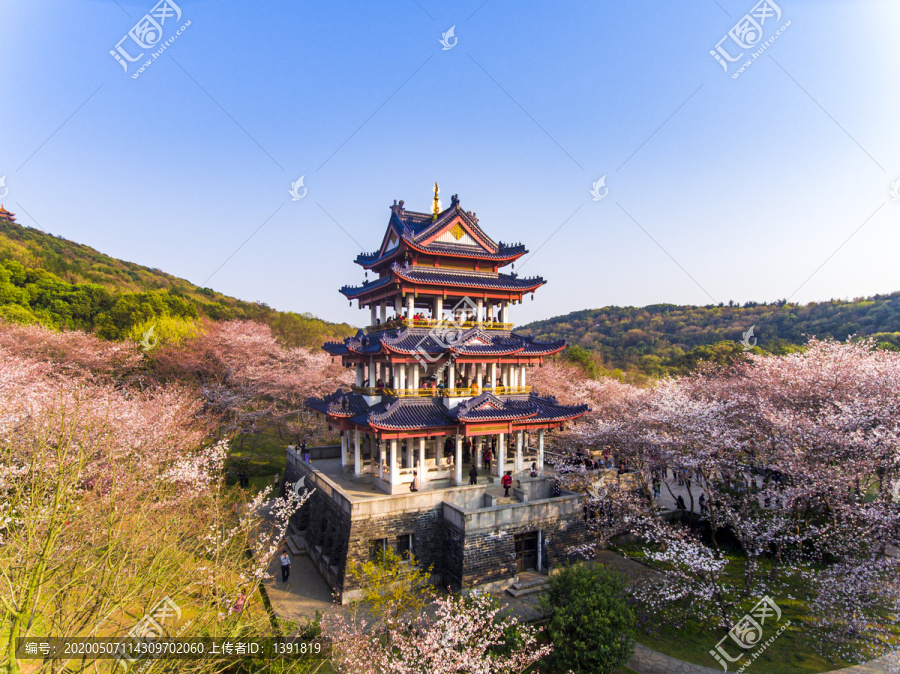 航拍太湖鼋头渚风景区