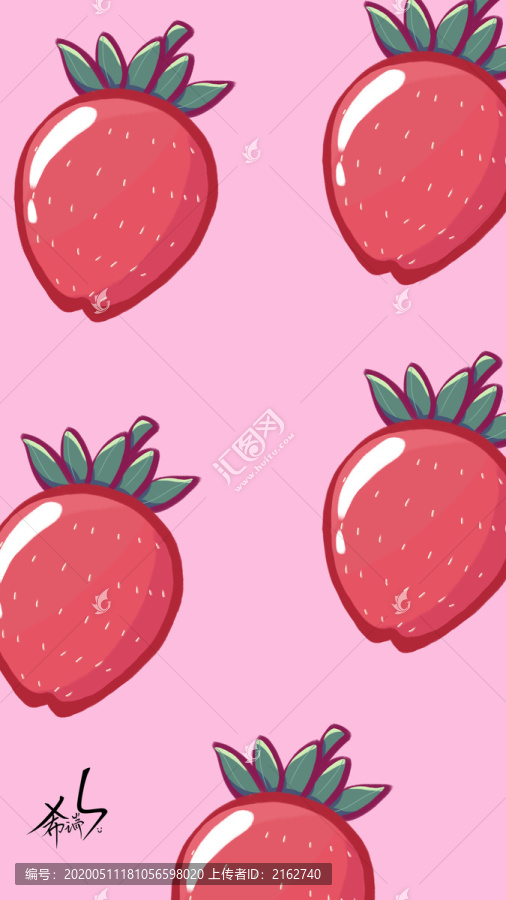 水果包装插画草莓手机壳包装