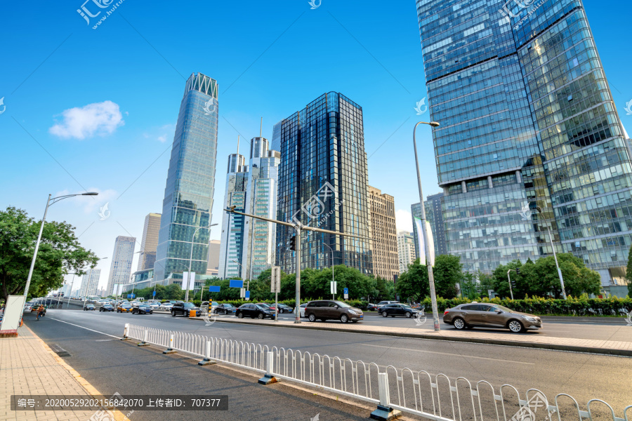 北京城市高楼和道路