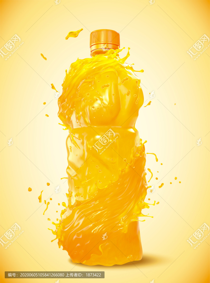 创意瓶装橙汁素材