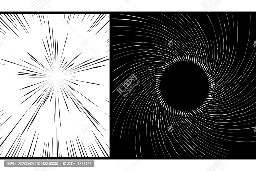 宇宙黑洞放射状线条漫画特效