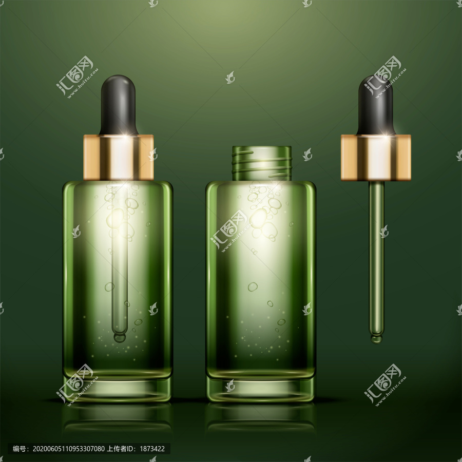 绿色精油滴瓶集合