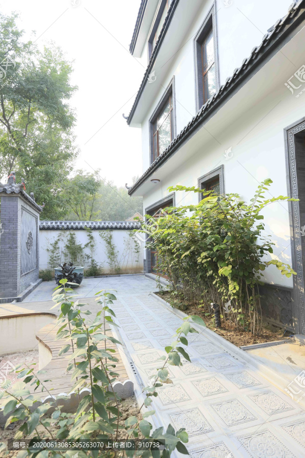 唐语农家院中式别墅院落砖雕设计