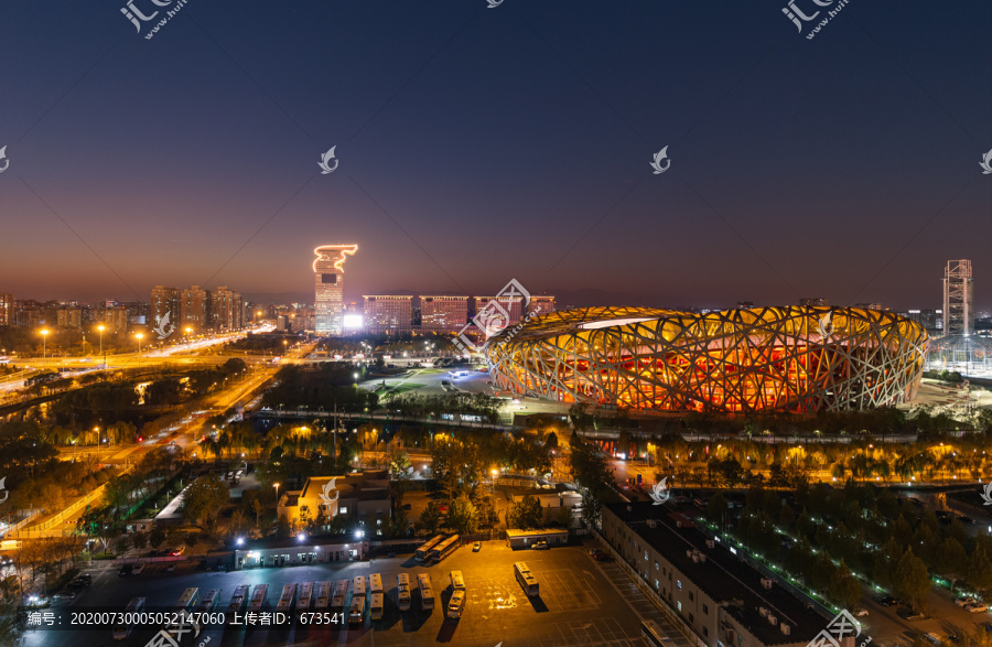 北京鸟巢国家体育场夜景