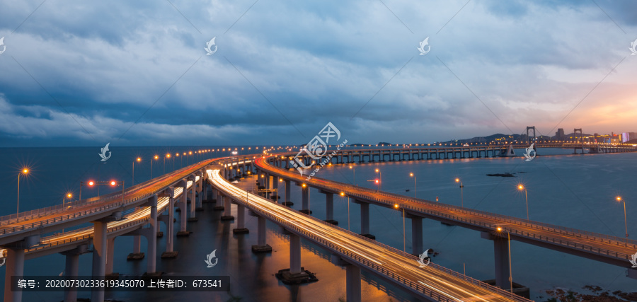 大连星海湾跨海大桥日落