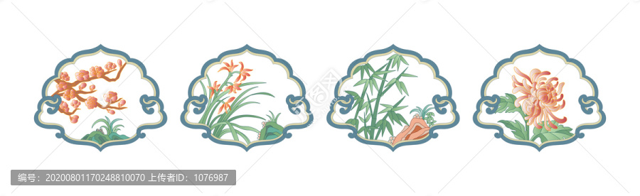 传统的梅兰竹菊图案