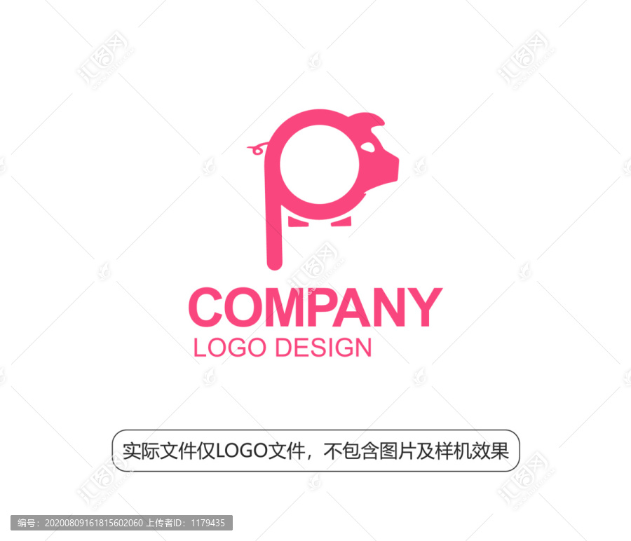 P字母猪logo