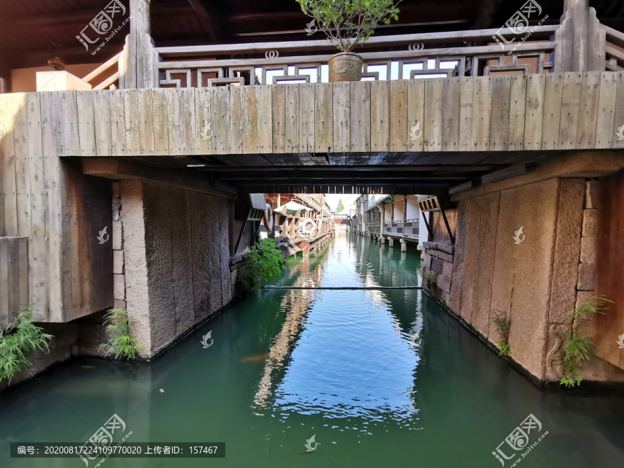 乌镇水阁建筑石帮岸廊棚桥洞