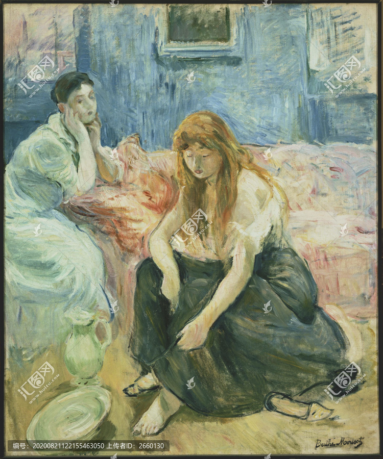 贝尔特·莫里索两个女孩油画闺蜜油画