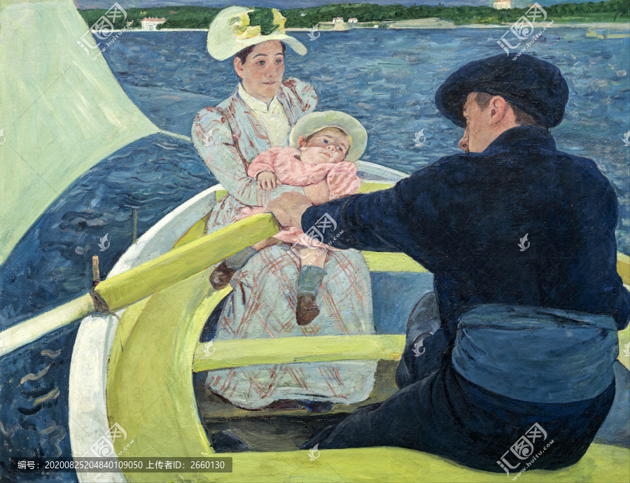 玛丽·卡萨特划船的伙伴油画