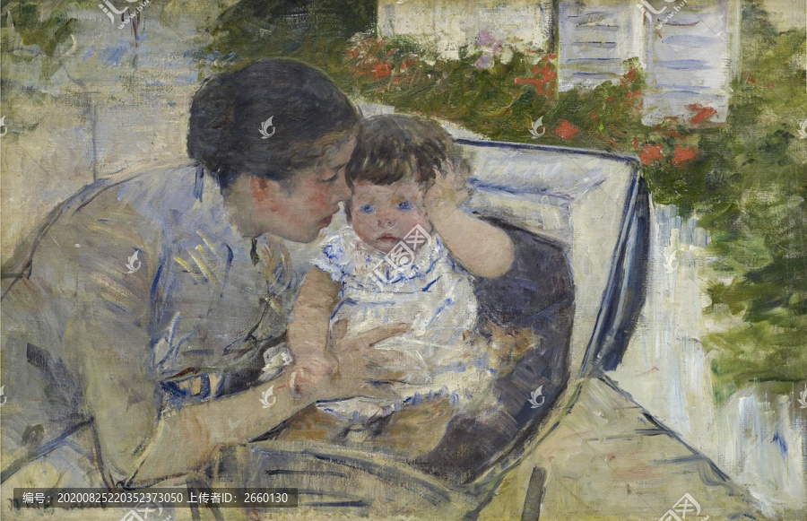 玛丽·卡萨特苏珊安慰婴儿油画