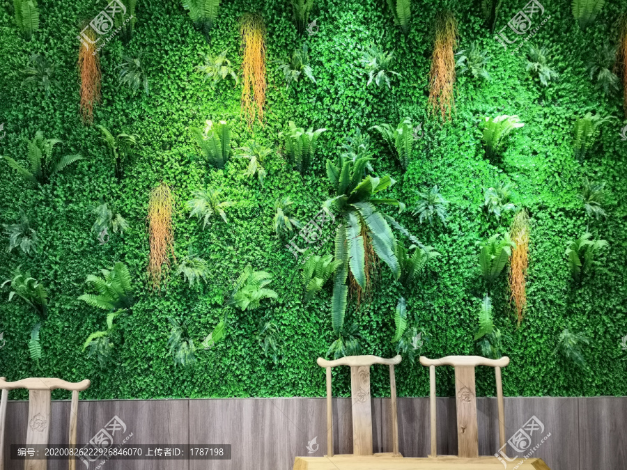 餐厅植物背景墙