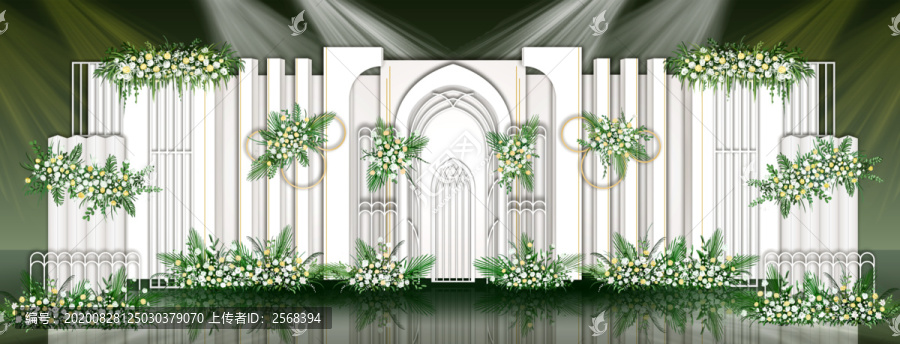 白绿婚礼舞台设计