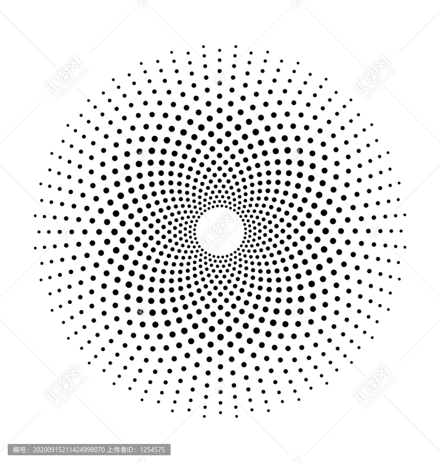 黑白圆波点素材矢量图形