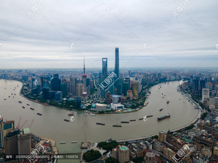 航拍上海城市全景075