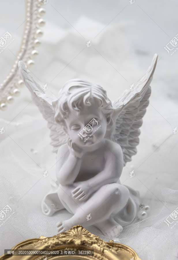 有翅膀的小天使石膏像,工艺世界,文化艺术,摄影素材,汇图网www.huitu.com