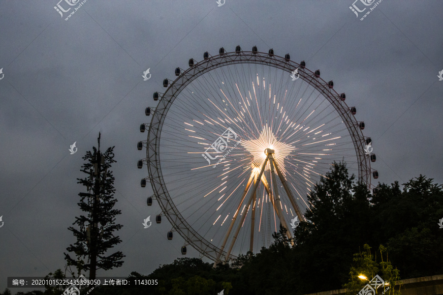 摩天轮夜景观景轮