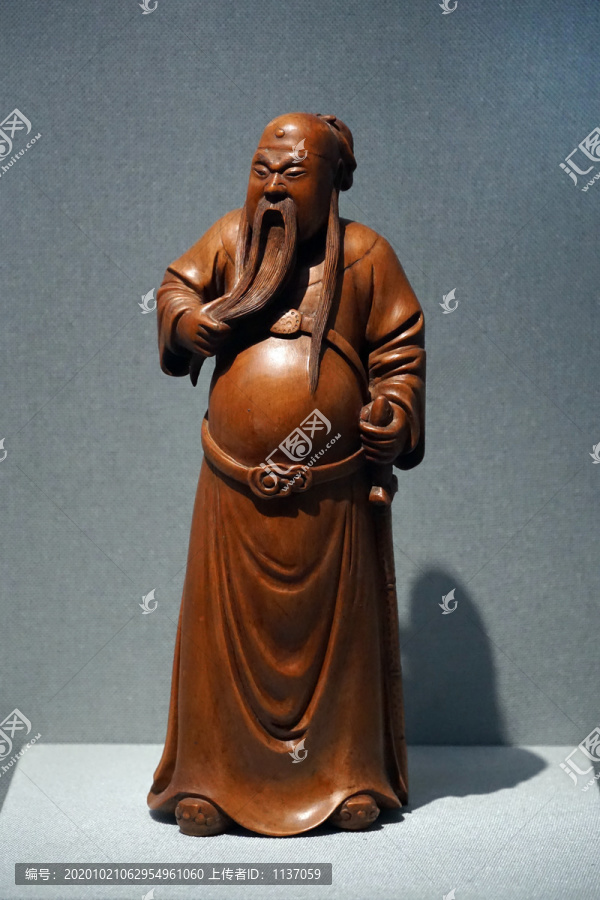 清代黄杨木关羽立像