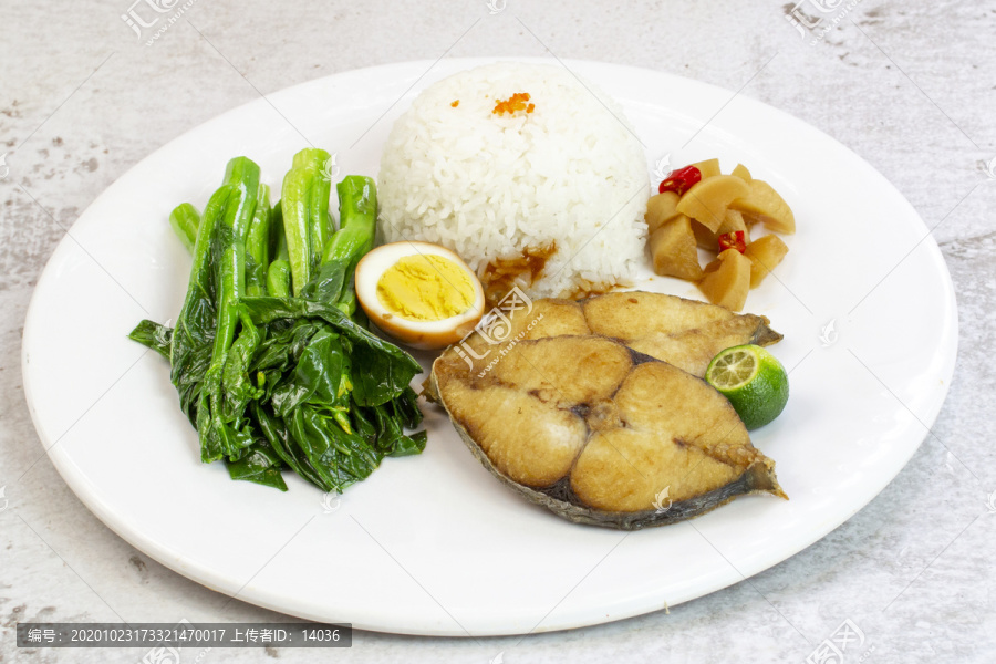 香煎马鲛鱼饭