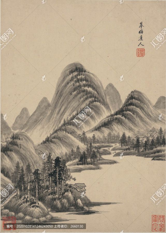 王鉴意境山水画