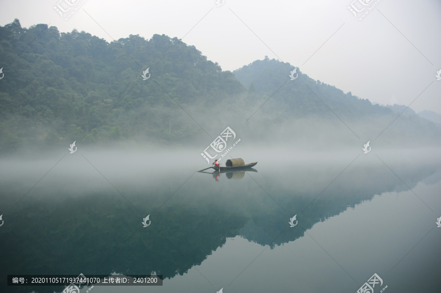 小东江渔船山水