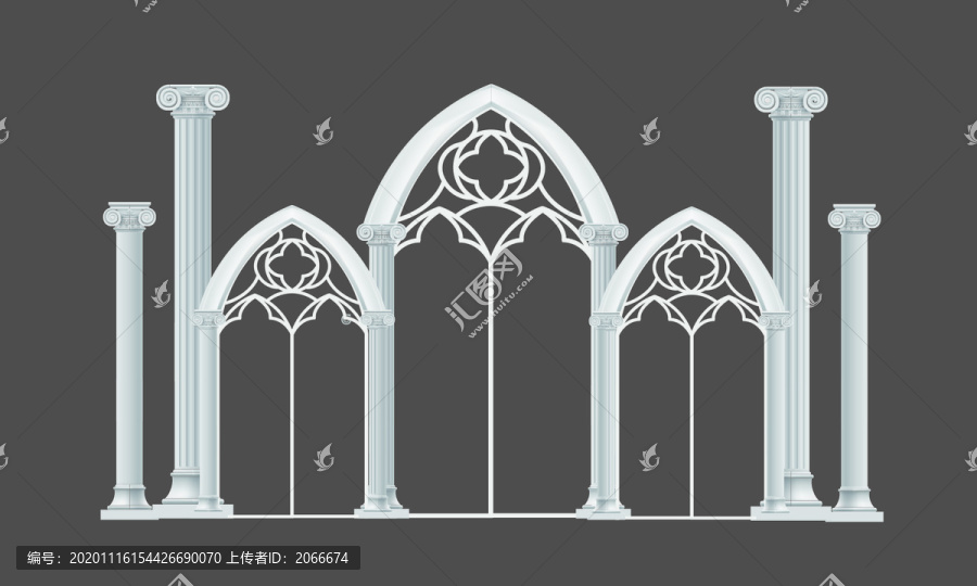 欧式雕花教堂拱门