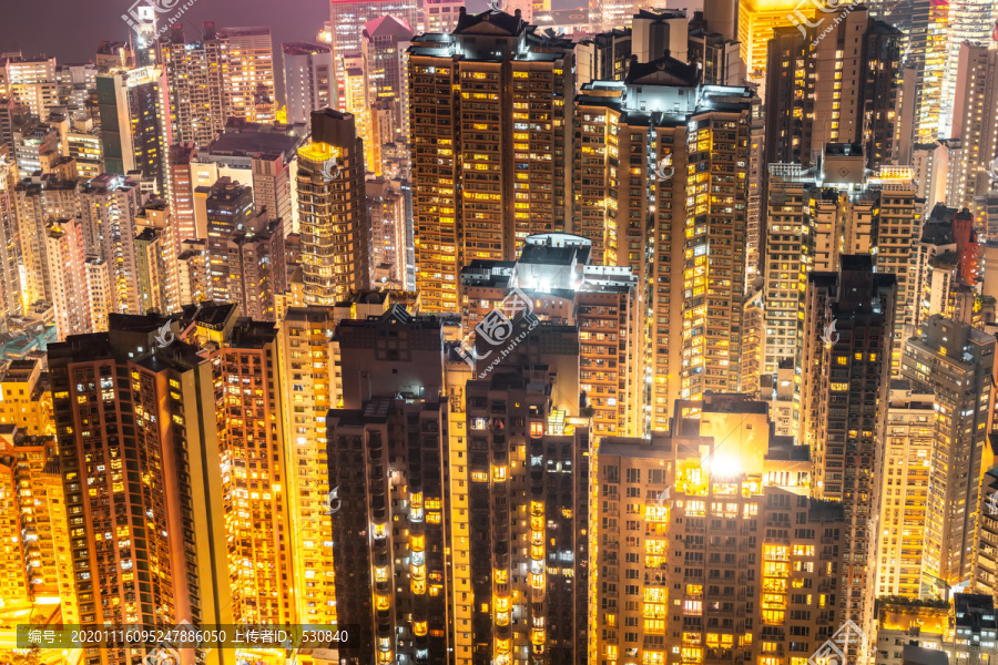 香港现代城市夜景