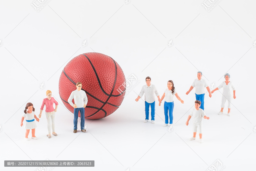 篮球和球迷小人模型