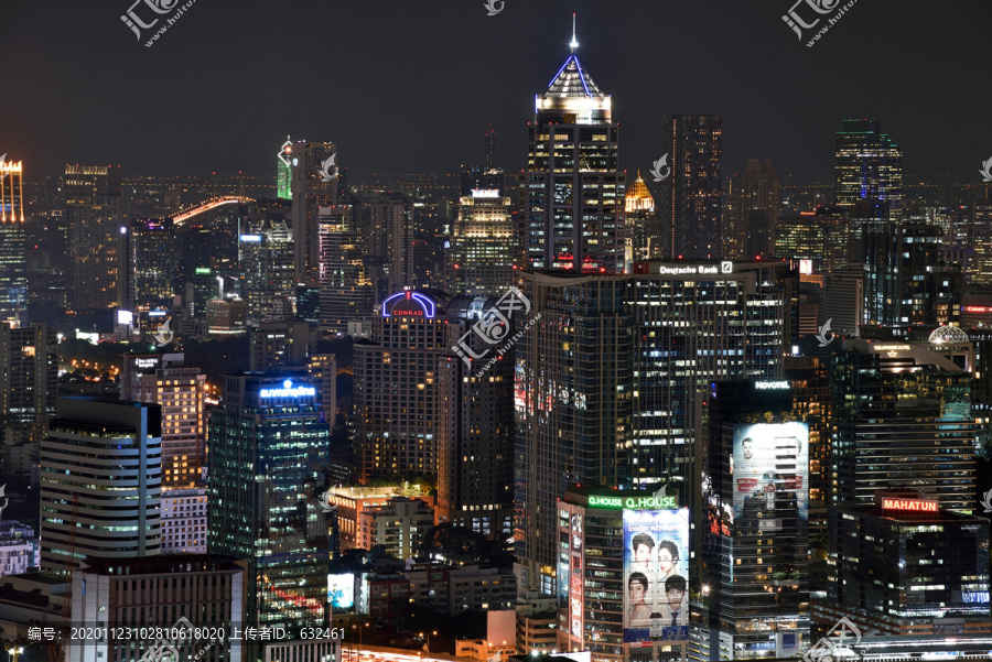 泰国曼谷城市建筑风光夜景