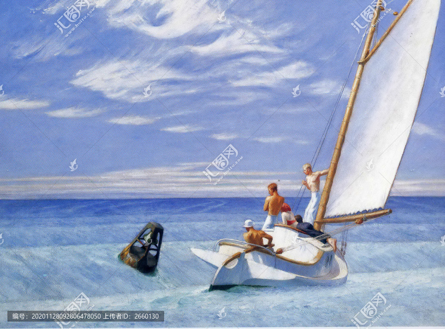 爱德华·霍普海上冲浪油画