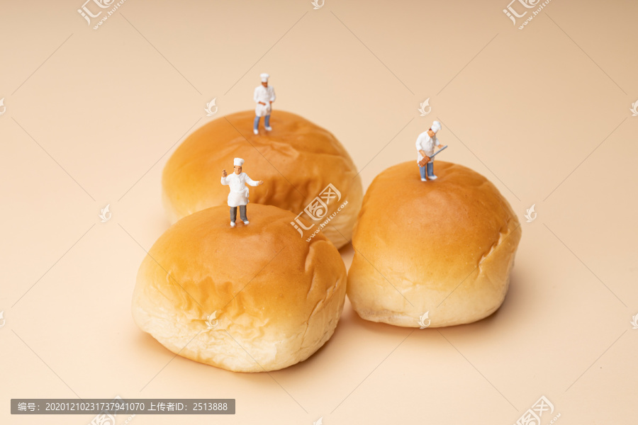创意微缩摄影QQ糖和小面包厨师