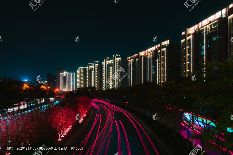 郑州地标夜景光轨