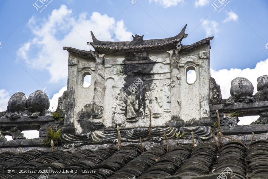 明清古建筑房顶瓦片