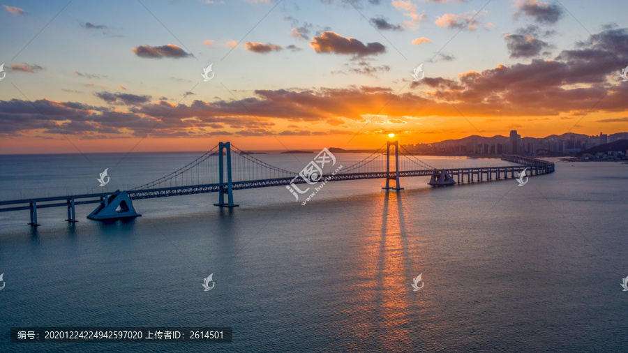 星海湾跨海大桥日落