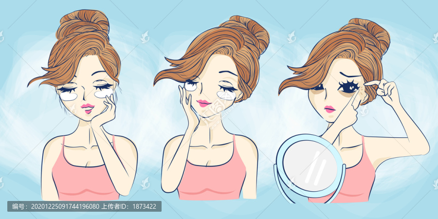 女生脸部护理创意设计插图