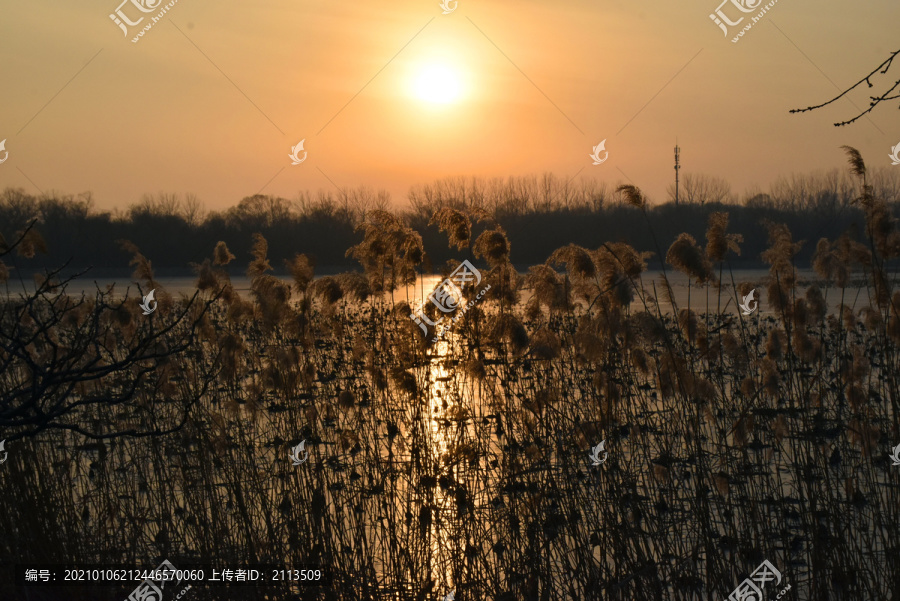 夕阳下颐和园绚烂如画