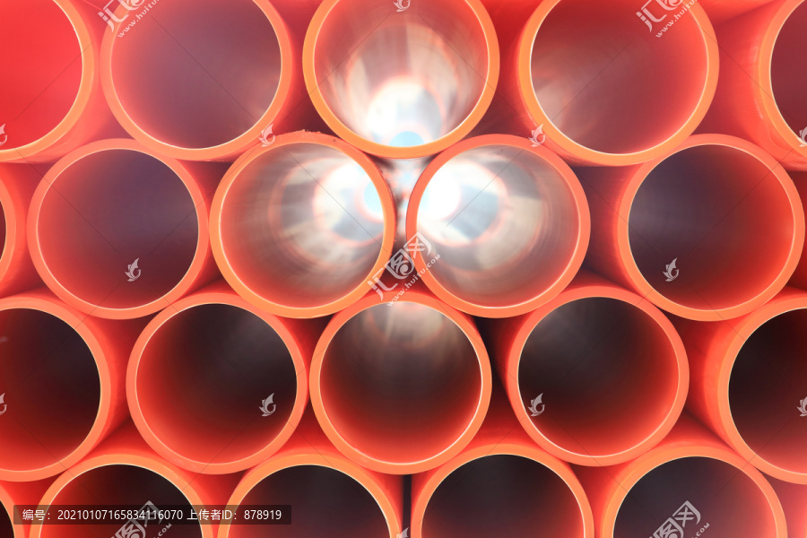 桔红色管道横切面