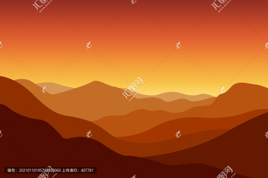 日出晚霞山岭山峰背景图案