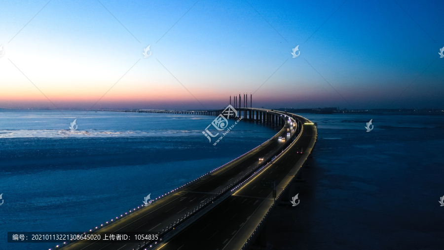 青岛胶州湾夜景