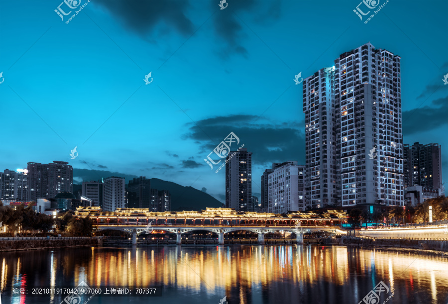 贵州都匀文峰桥夜景