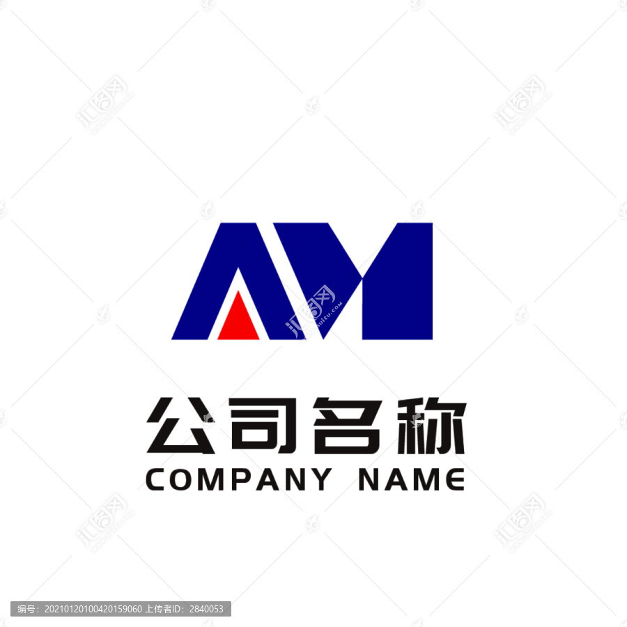 AM字母logo设计