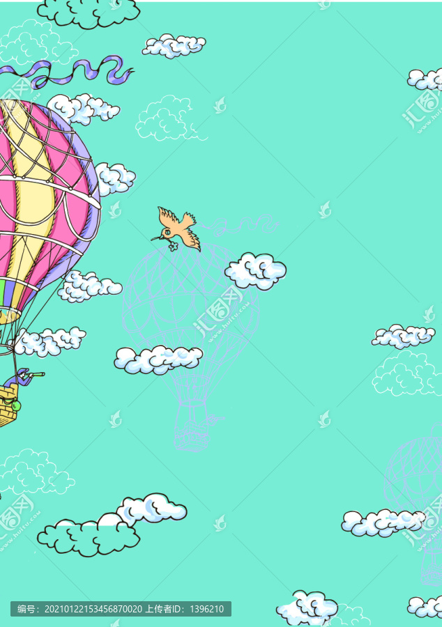 热气球海报素材