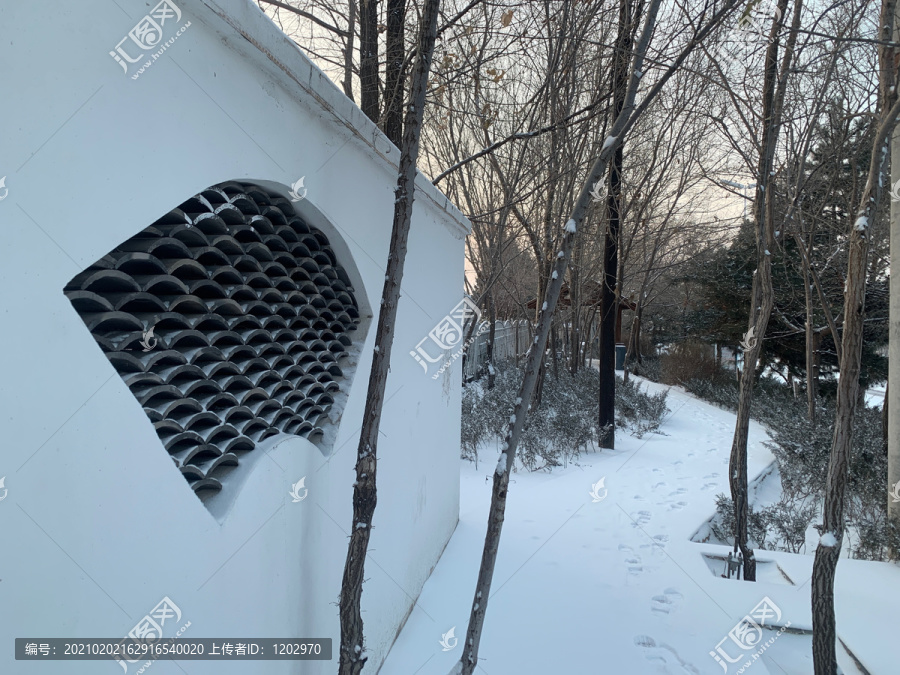 公园雪景