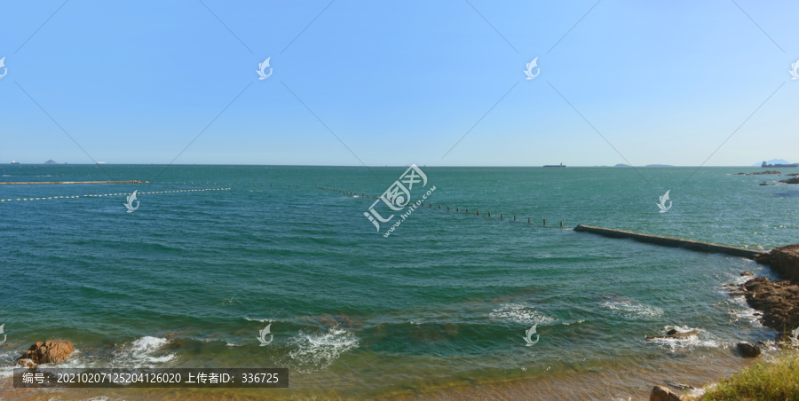 青岛太平湾海湾及防浪堤全景